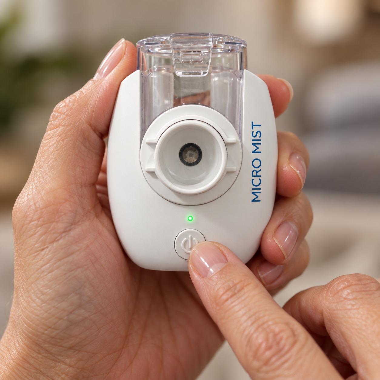 Pressing the Micro Mist Pro power button