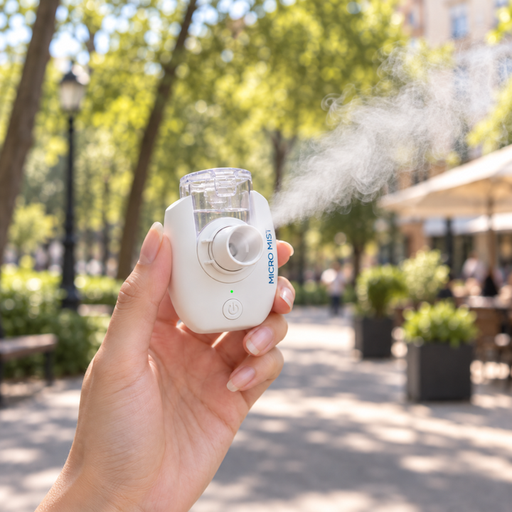 Cordless Micro Mist Pro held outdoors