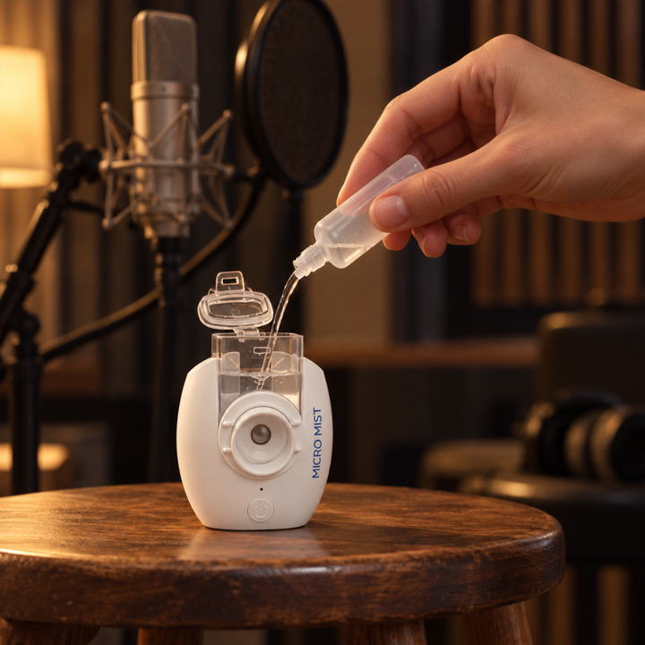 Compatible inhalation saline being added to Micro Mist Pro